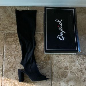Never worn peek-a-boo heel boots